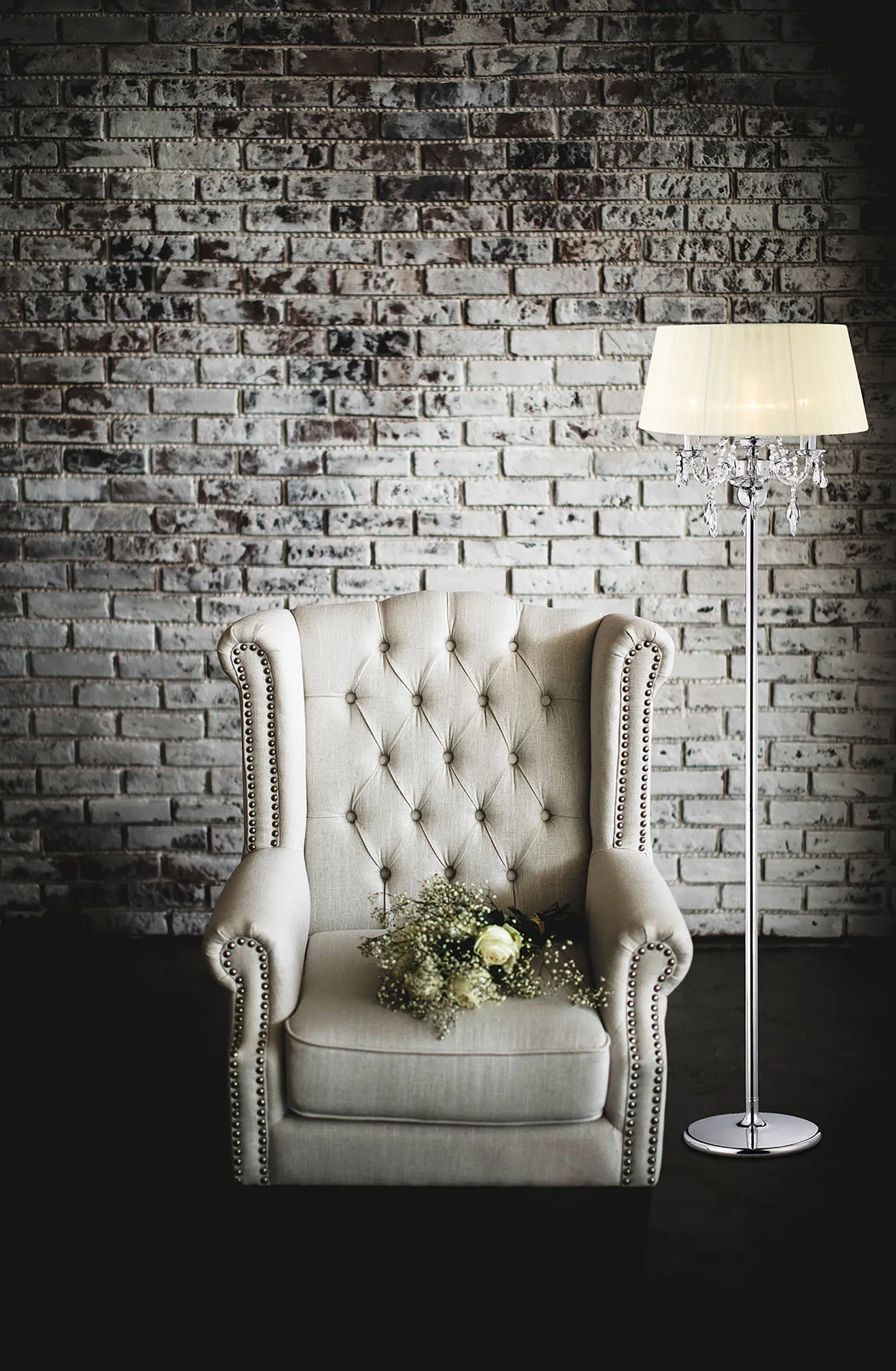 Olivia Polished Chrome-Ivory Cream Crystal Floor Lamps Diyas Shaded Floor Lamps Olivia Polished Chrome-Ivory Cream Crystal Floor Lamps Diyas Shaded Floor Lamps